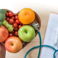 healthy food in a heart shape