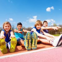 kids stretching before exercise