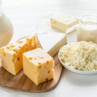 Assortment of dairy products rich in calcium