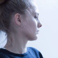 Portrait of a young female with PTSD