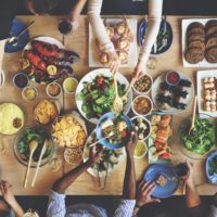 Brunch choice crowd dining food options eating concept