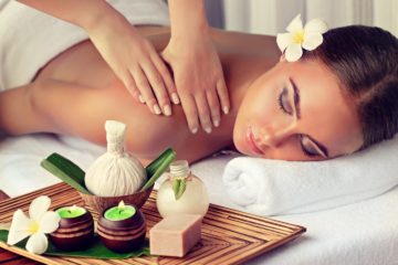 Woman having massage in the spa salon