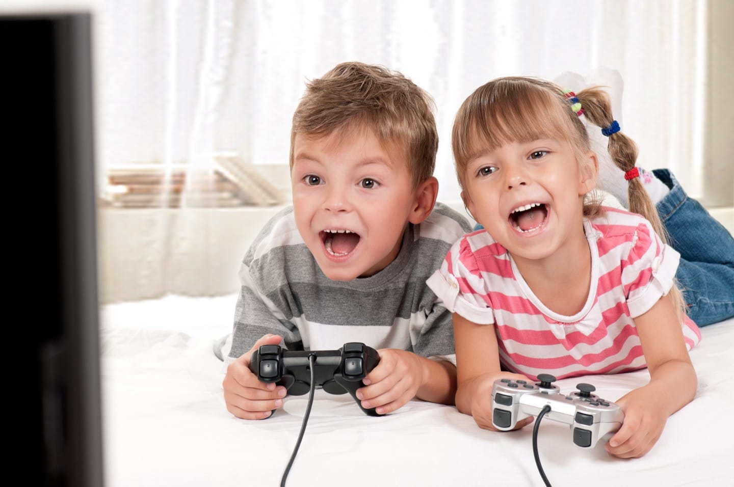 Little Boy And Girl Playing