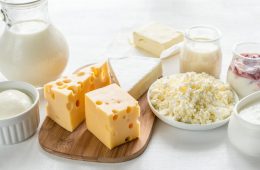 Assortment of dairy products rich in calcium