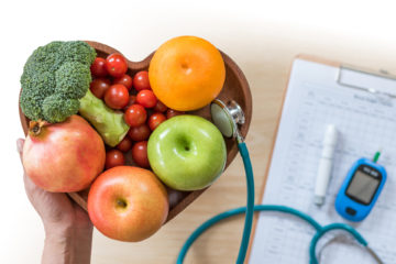 healthy food in a heart shape